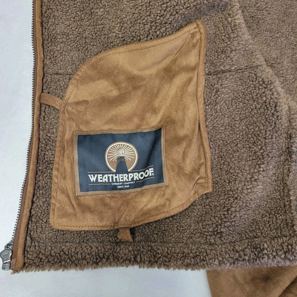 Weatherproof Garment Co Men's XL‎ Full Zip Jacket Tan Brown Faux Suede - Picture 8 of 12